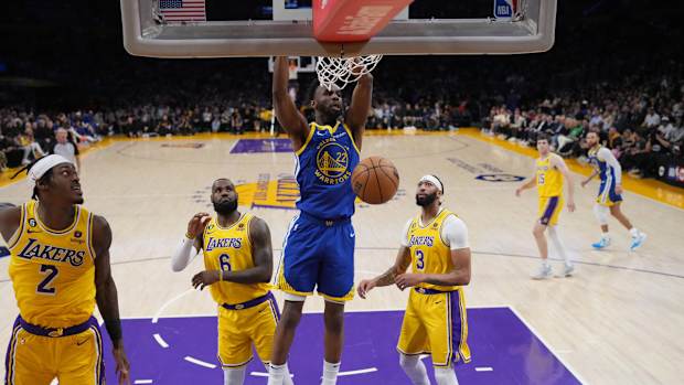 jarred vanderbilt lebron james andrew wiggins anthony davis austin reaves stephen curry warriors